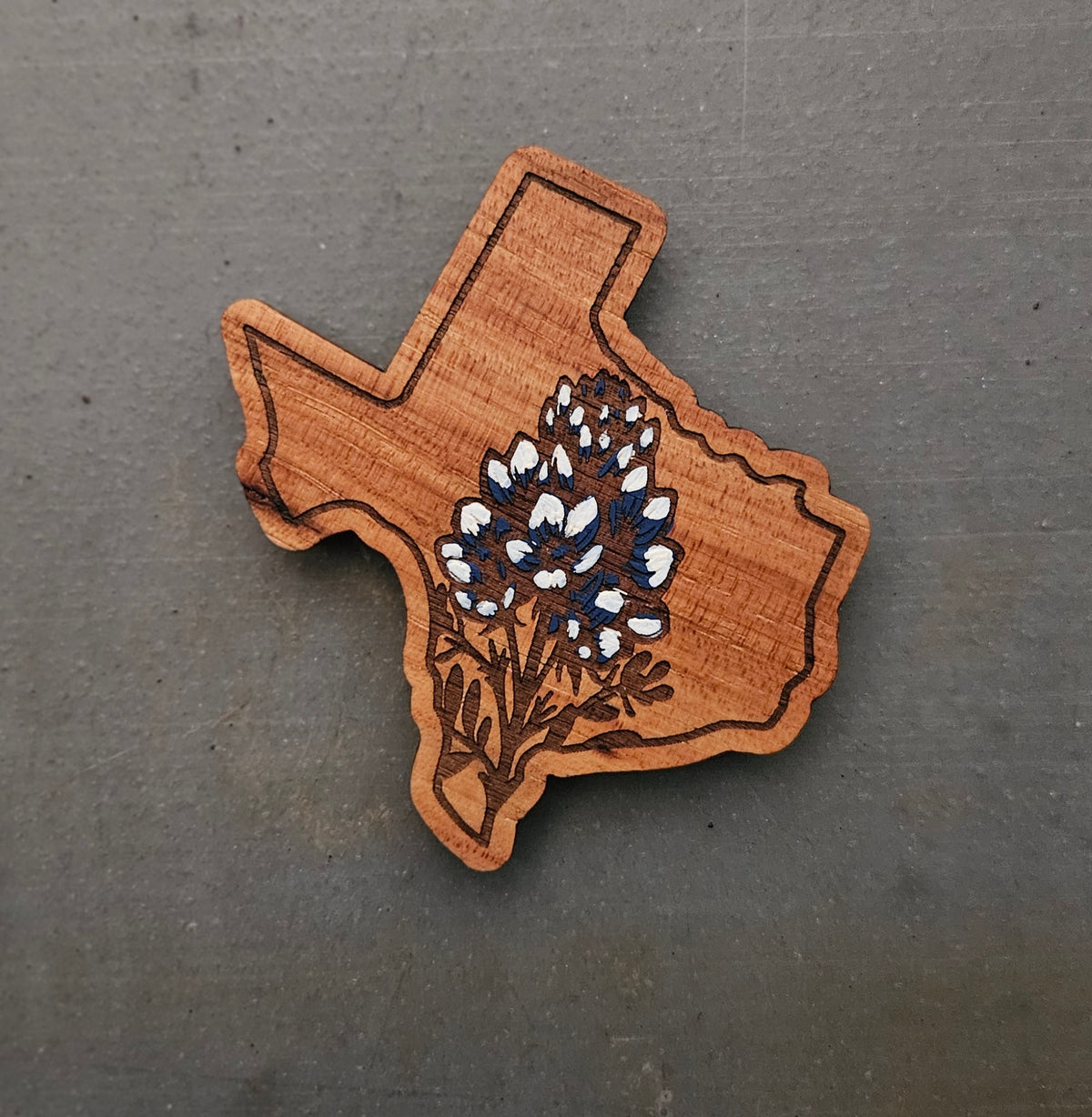 Texas Bluebonnet Wood Magnet