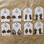Hand Painted Wood Earrings