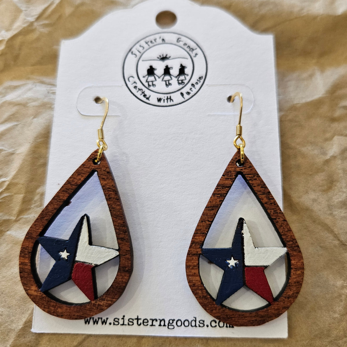 Hand Painted Wood Earrings