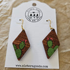 Hand Painted Wood Earrings