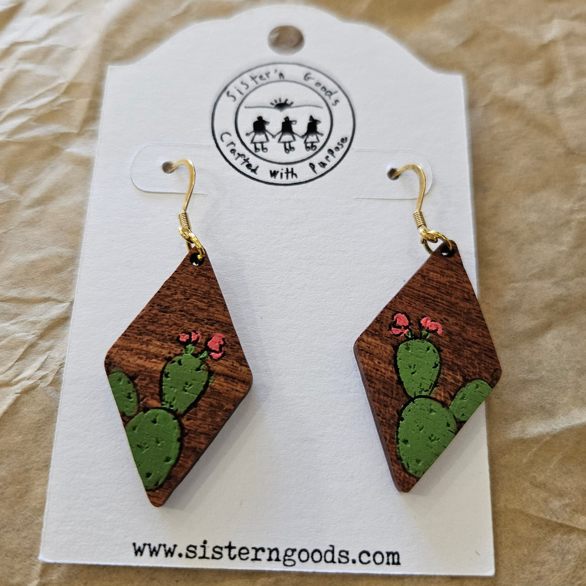 Hand Painted Wood Earrings