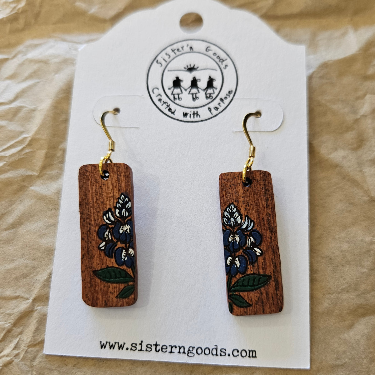 Hand Painted Wood Earrings