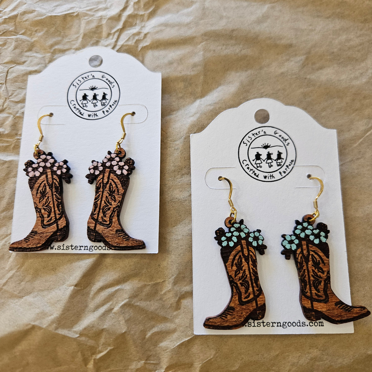 Hand Painted Wood Earrings