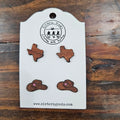 Hand Painted Wood Stud Earrings
