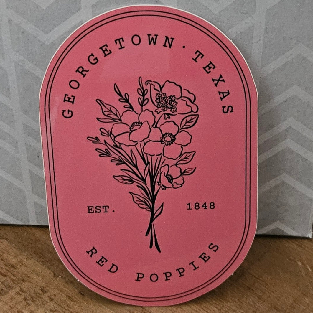 Georgetown Red Poppies Sticker