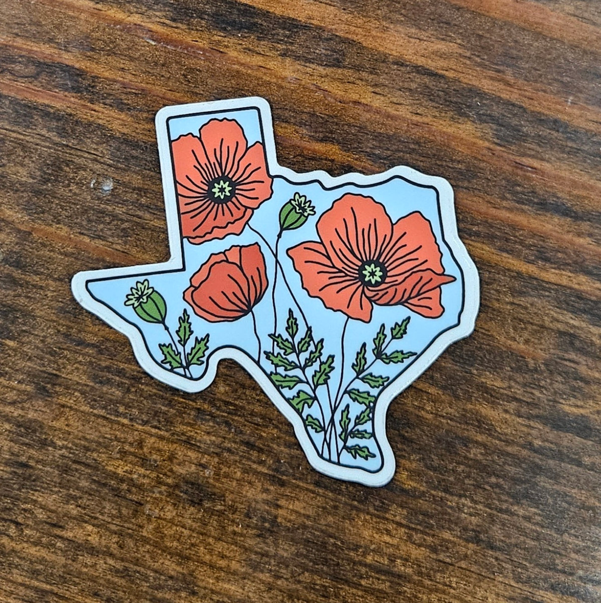 Texas Poppies Sticker
