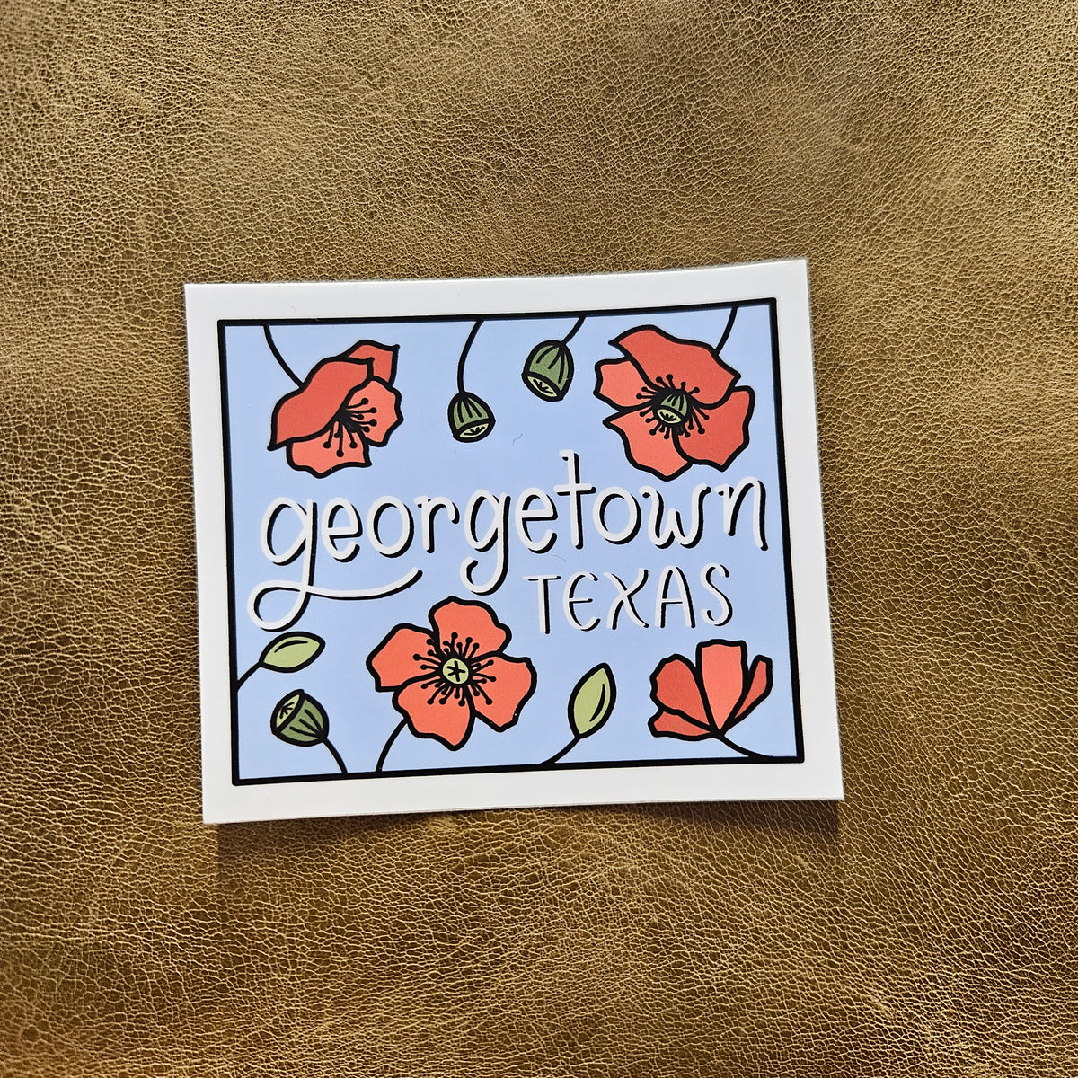 Georgetown Poppy Square Sticker