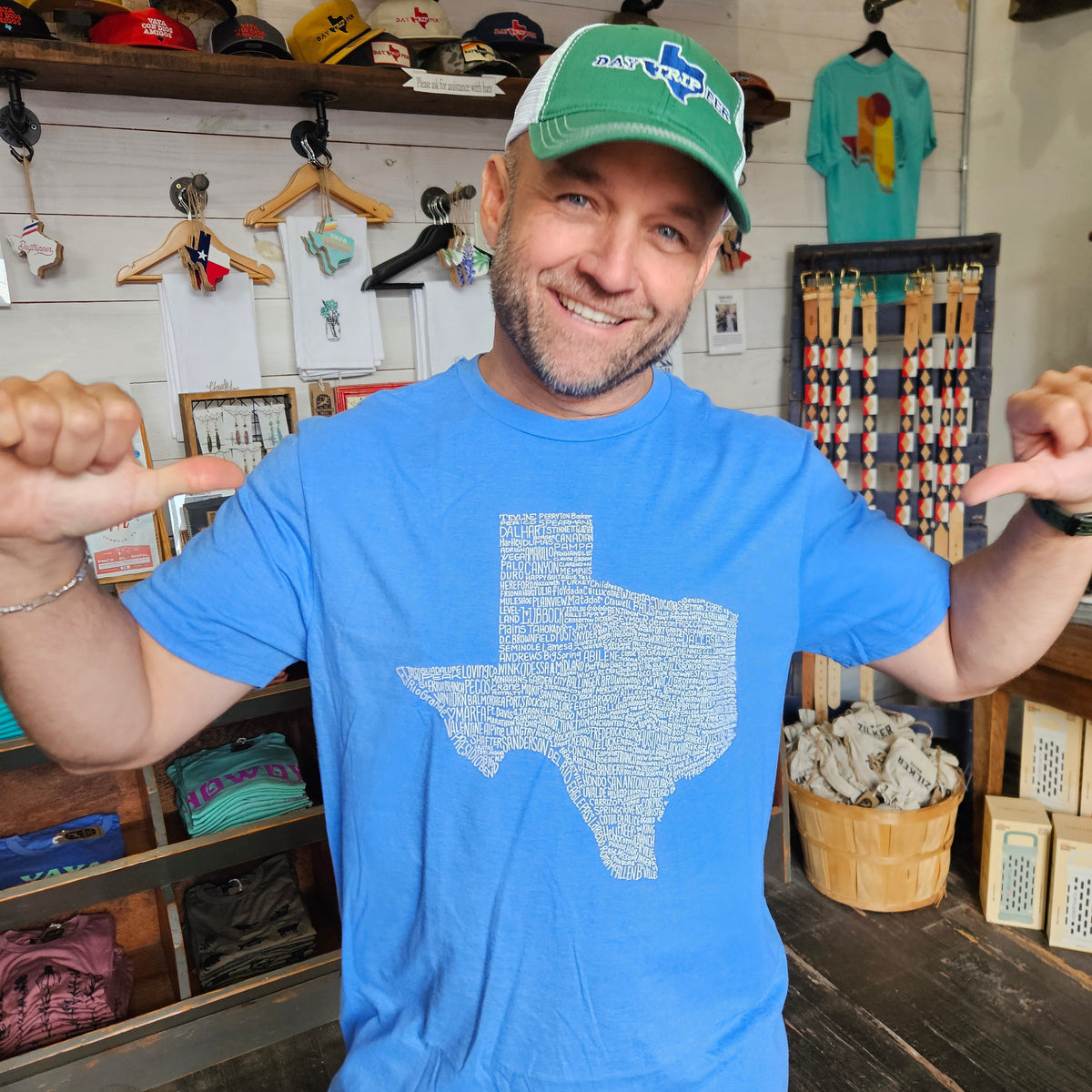 Texas Towns Blue T-Shirt