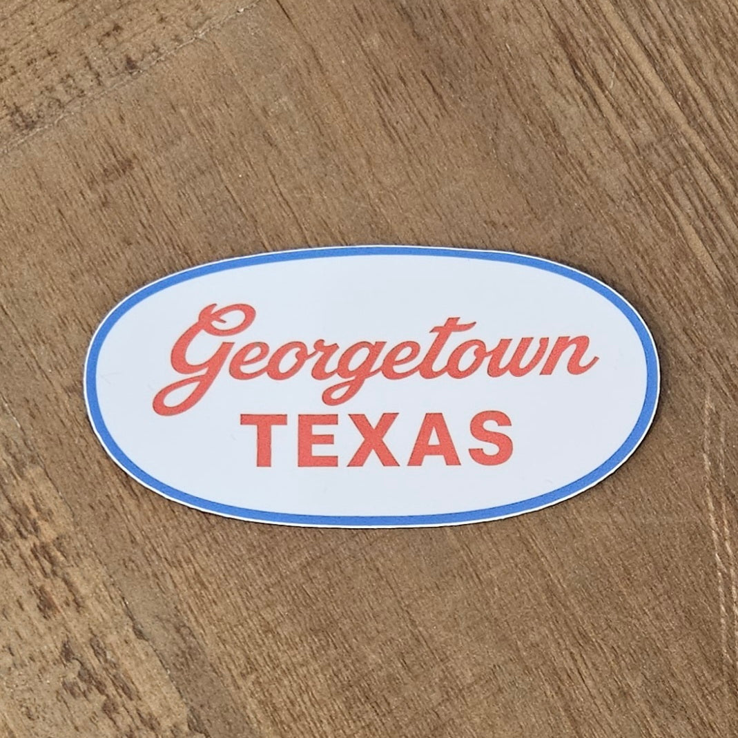 Georgetown Oval Nametag Sticker