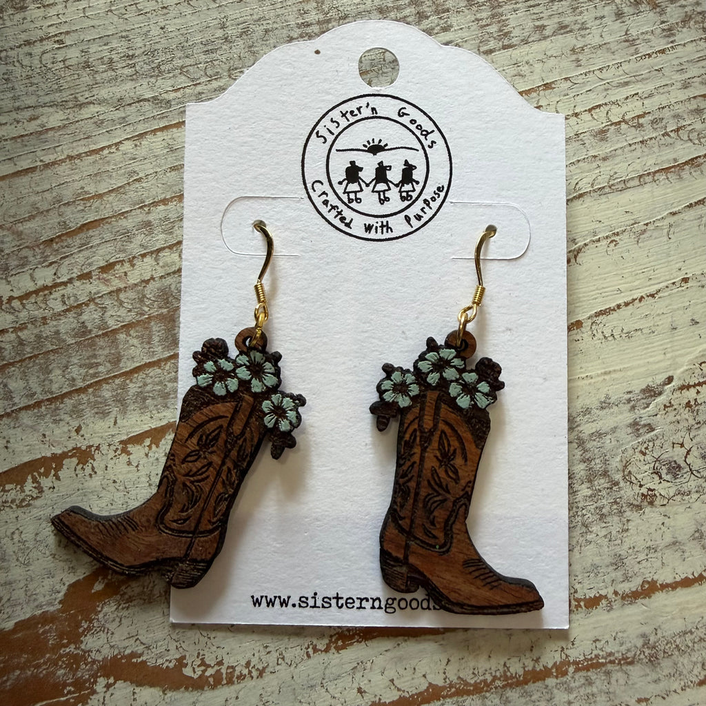 Hand Painted Wood Earrings