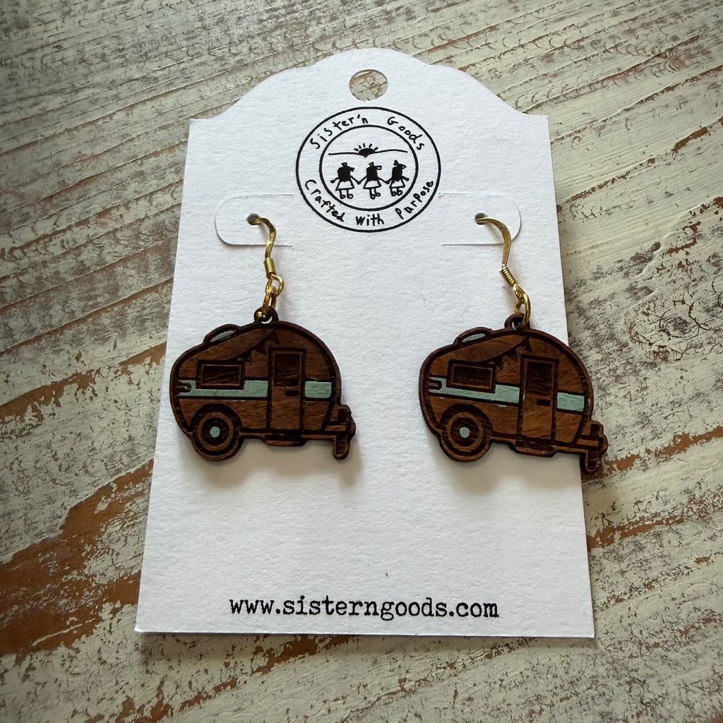 Hand Painted Wood Earrings