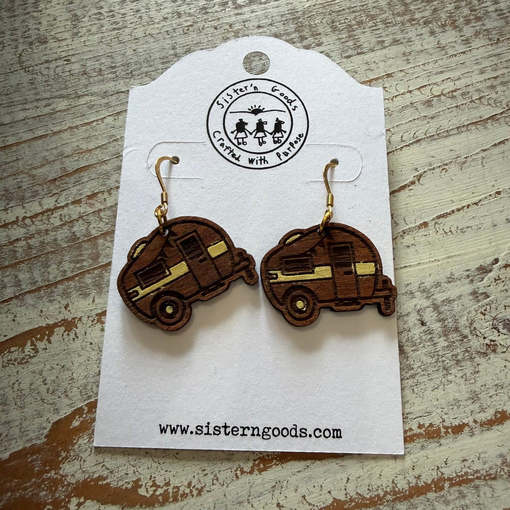 Hand Painted Wood Earrings