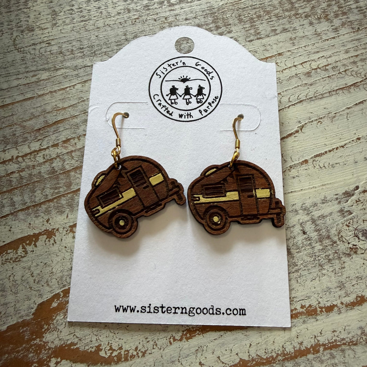 Hand Painted Wood Earrings