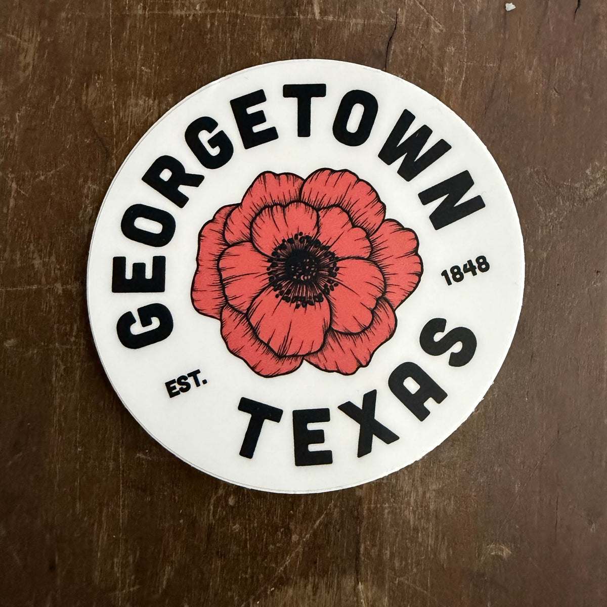 Georgetown Poppy Seal Sticker