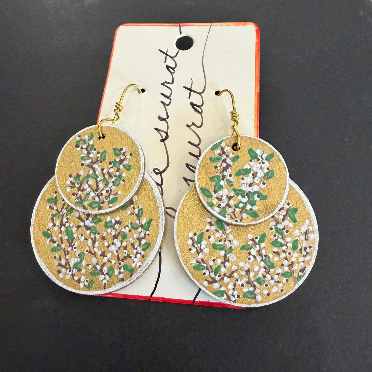 Cher(ish) Hand Painted Wooden Earrings