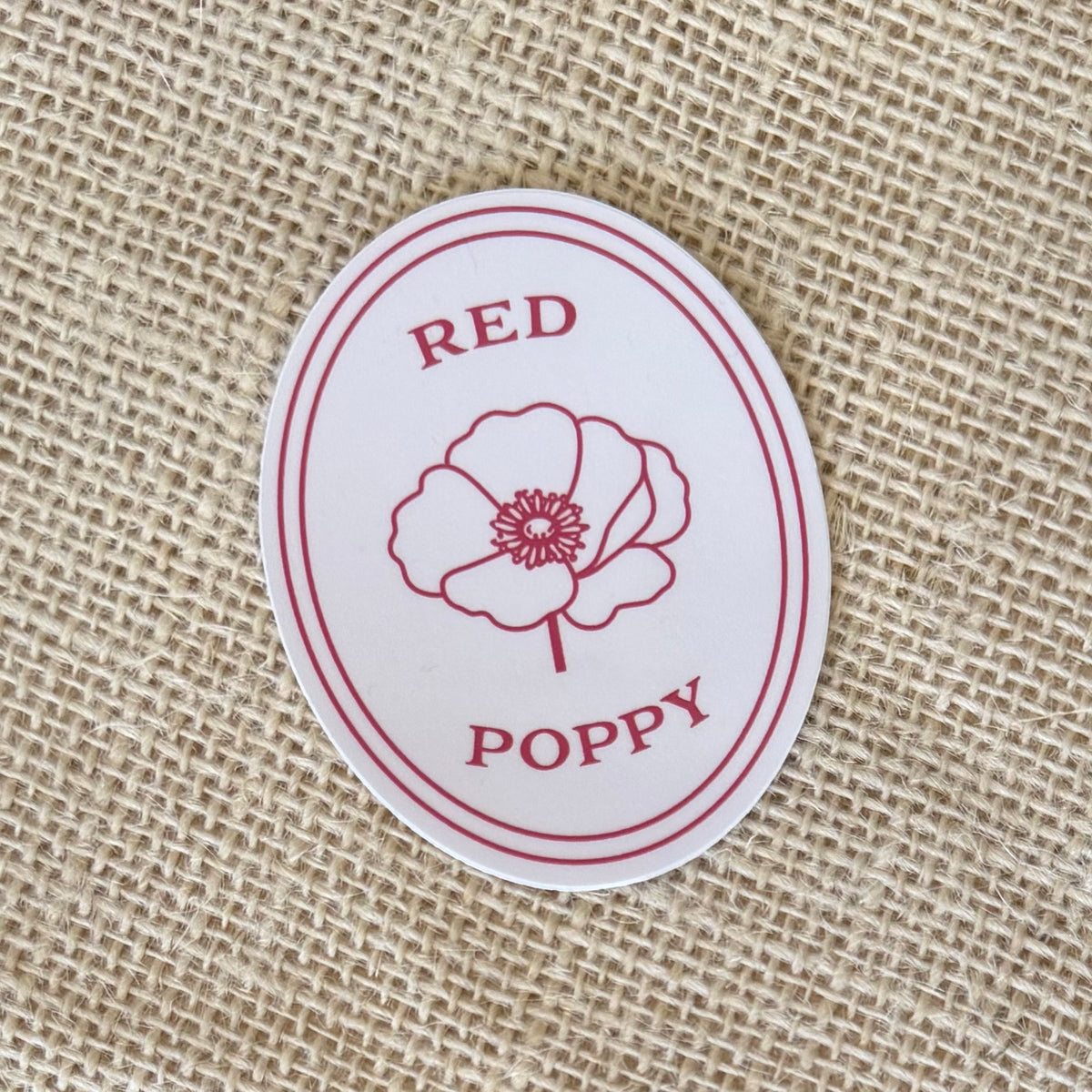 Vintage Red Poppy Sticker