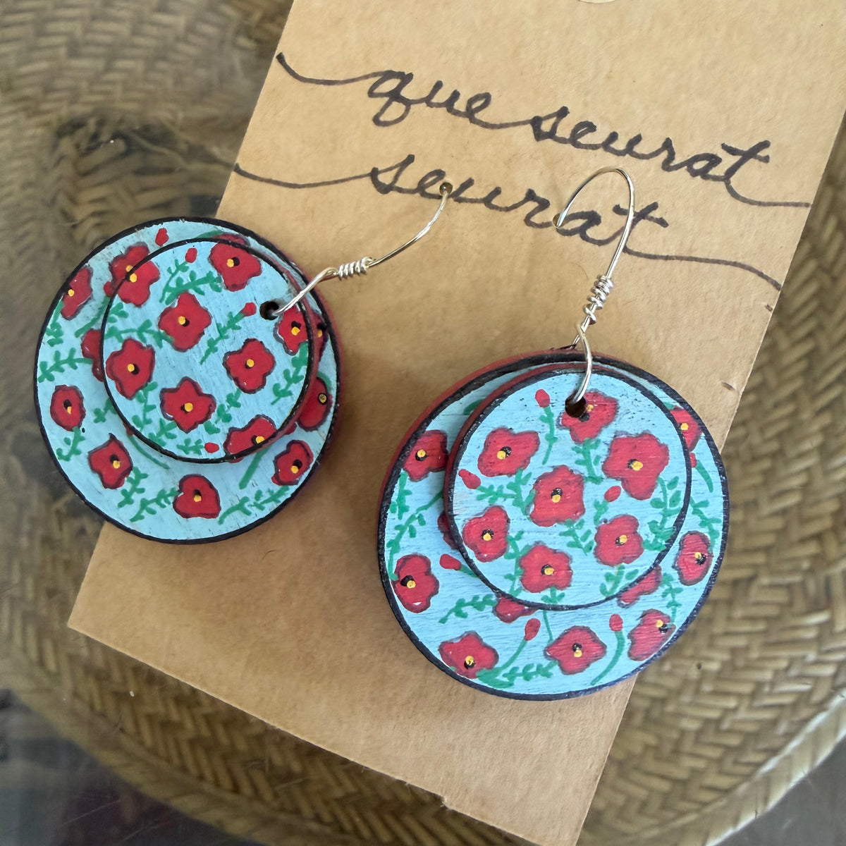 Cher(ish) Hand Painted Wooden Earrings
