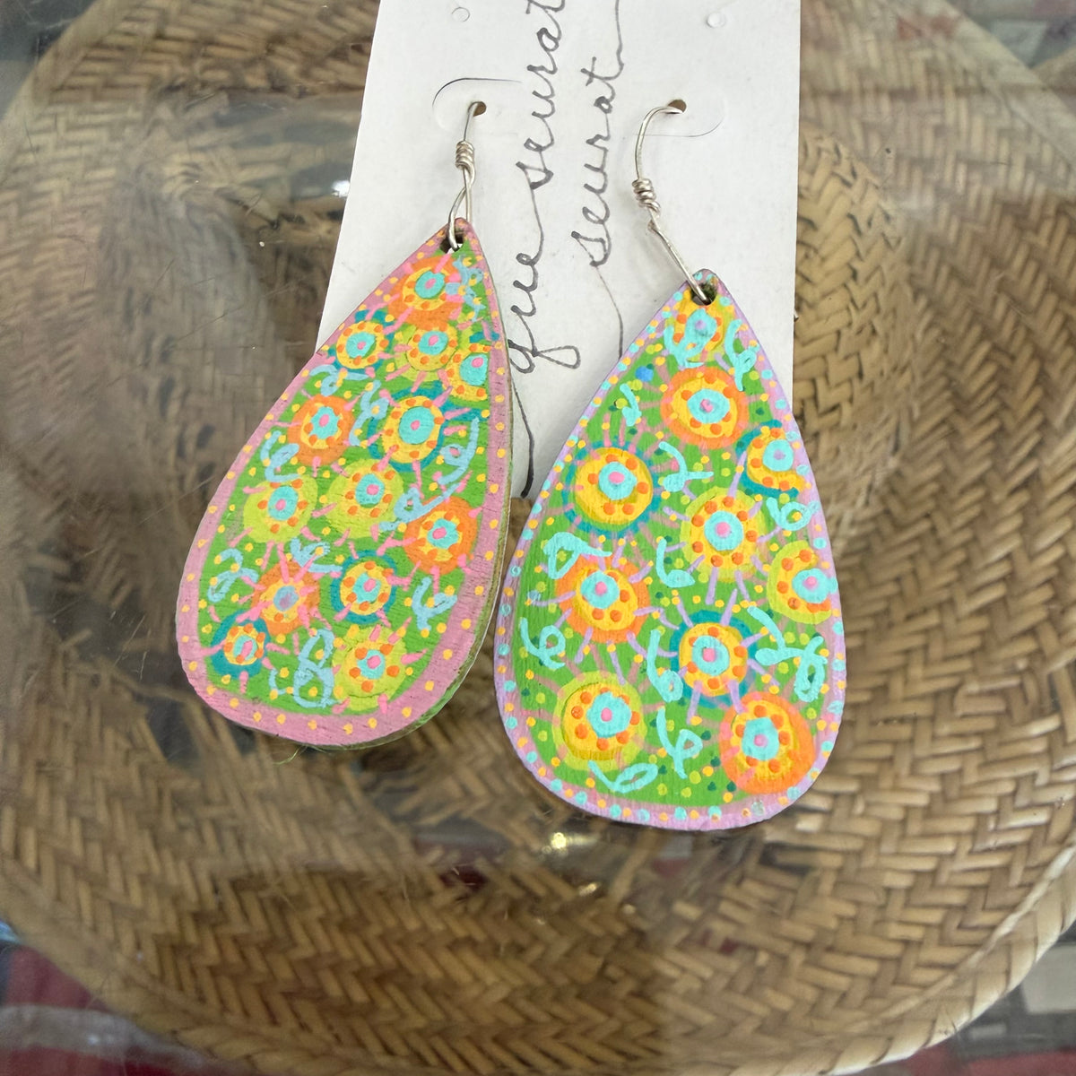 Cher(ish) Hand Painted Wooden Earrings
