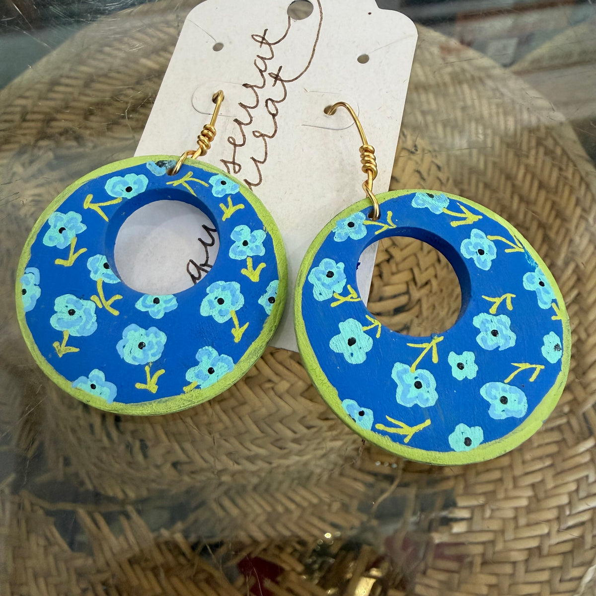 Cher(ish) Hand Painted Wooden Earrings