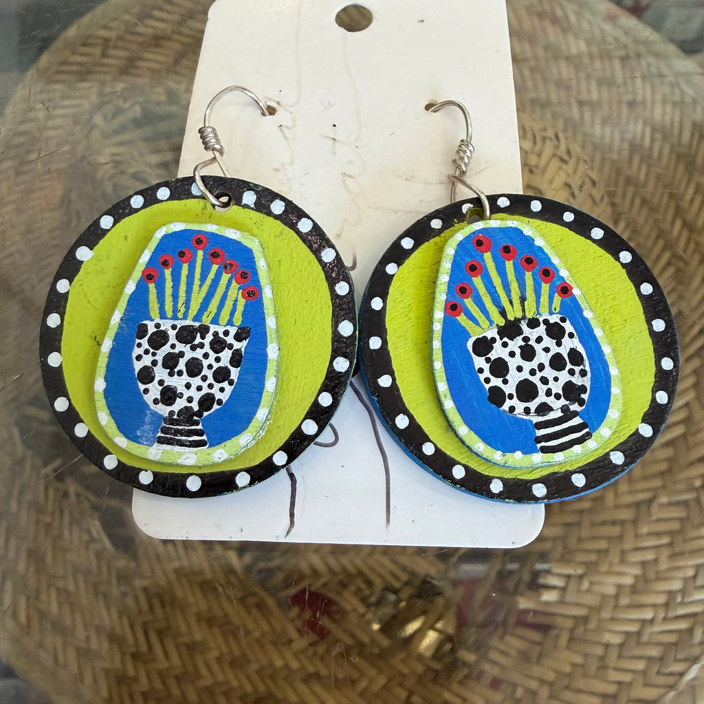 Cher(ish) Hand Painted Wooden Earrings