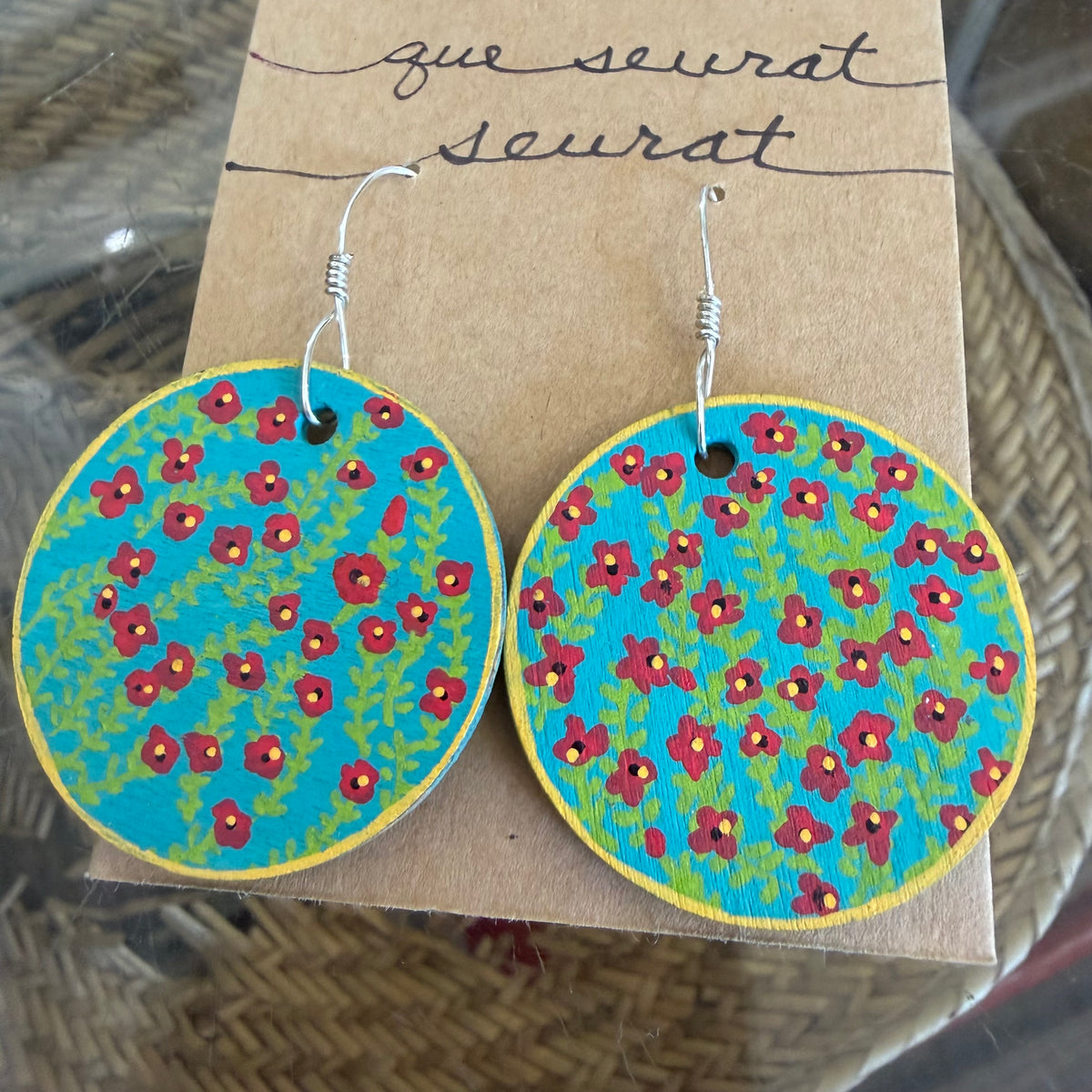 Cher(ish) Hand Painted Wooden Earrings