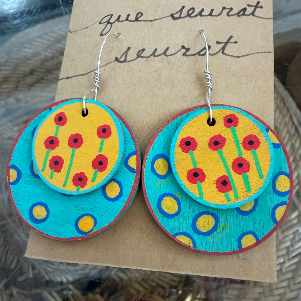 Cher(ish) Hand Painted Wooden Earrings