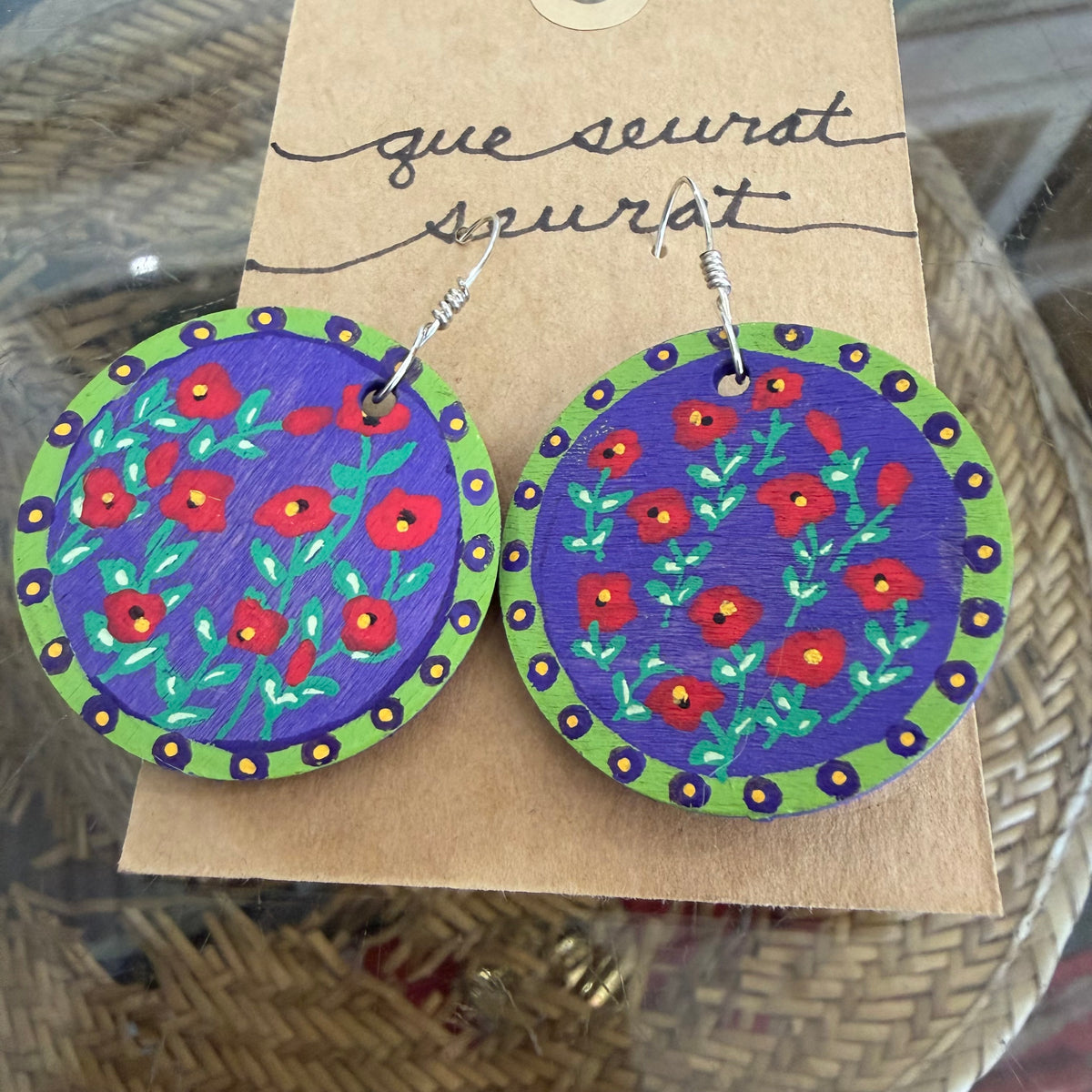 Cher(ish) Hand Painted Wooden Earrings