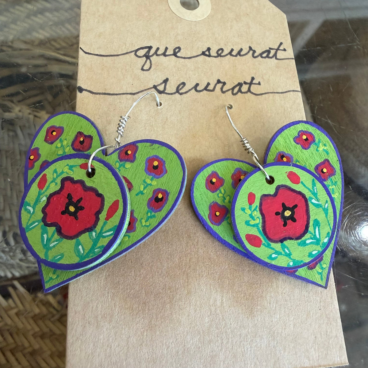 Cher(ish) Hand Painted Wooden Earrings