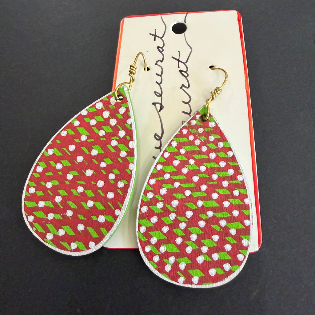 Cher(ish) Hand Painted Wooden Earrings